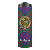 Clan MacDonald Crest over Tartan Thermosbeker (Voorkant)