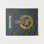 Clan MacDonald Crest over Tartan Wandkleed (Voorkant (horizontaal))