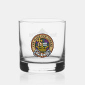 Clan MacDonald Crest over Tartan Whisky Glas (Voorkant)