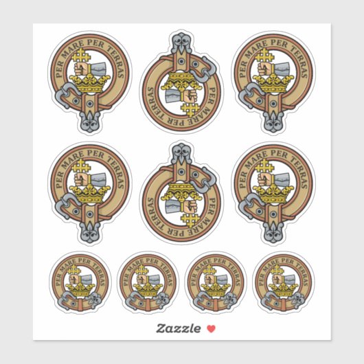 Clan MacDonald Crest Sticker Set (Vel)