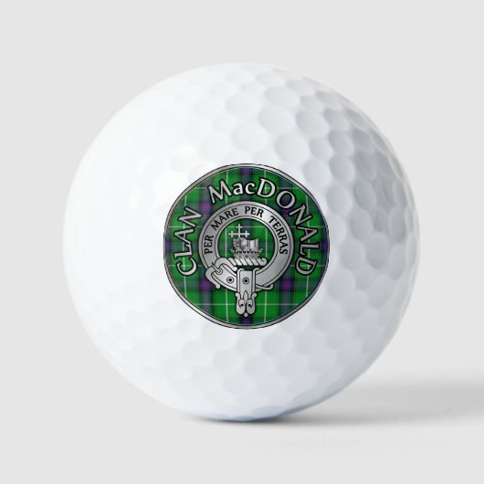 Clan MacDonald Crest & Tartan Golfballen (Voorkant)