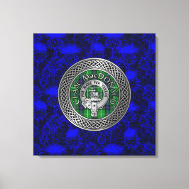 Clan MacDonald Crest & Tartan Knot Canvas Afdruk