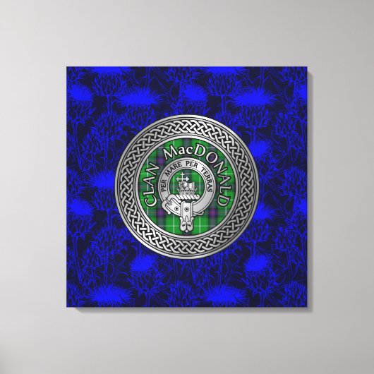 Clan MacDonald Crest & Tartan Knot Canvas Afdruk (Voorkant)