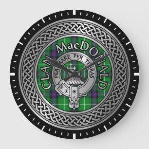 Clan MacDonald Crest & Tartan Knot Grote Klok