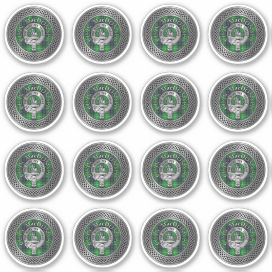 Clan MacDonald Crest & Tartan Knot Sticker (Voorkant)