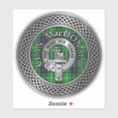 Clan MacDonald Crest & Tartan Knot Sticker (Vel)