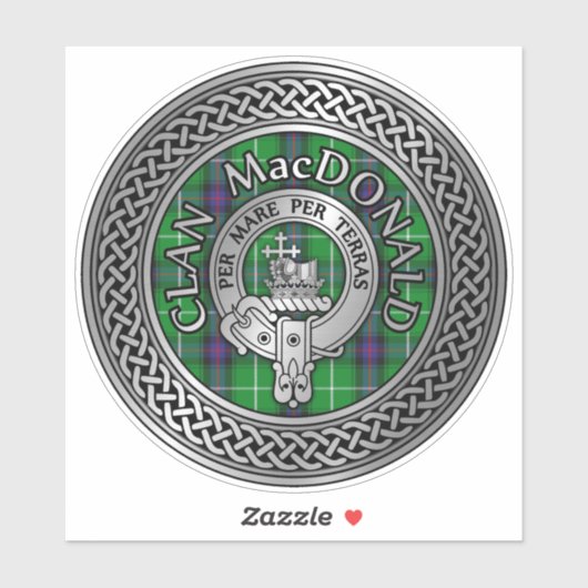 Clan MacDonald Crest & Tartan Knot Sticker (Vel)