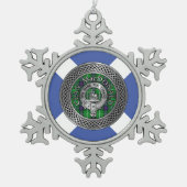 Clan MacDonald Crest & Tartan Knot Tin Sneeuwvlok Ornament (Voorkant)