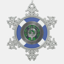 Clan MacDonald Crest & Tartan Knot Tin Sneeuwvlok Ornament
