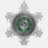 Clan MacDonald Crest & Tartan Knot Tin Sneeuwvlok Ornament (Voorkant)