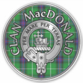 Clan MacDonald Crest & Tartan Sticker (Voorkant)