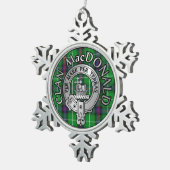 Clan MacDonald Crest & Tartan Tin Sneeuwvlok Ornament (Rechts)