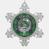Clan MacDonald Crest & Tartan Tin Sneeuwvlok Ornament (Voorkant)