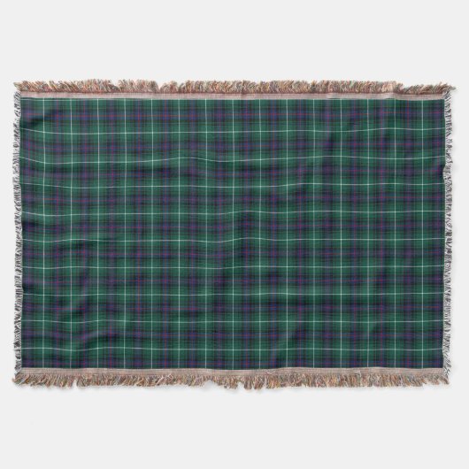 Clan MacDonald Donkerblauw en Groen Schots Tartan Deken (Voorkant)