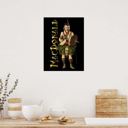 Clan MacDonald Scottish Highland Dream Poster (Keuken)