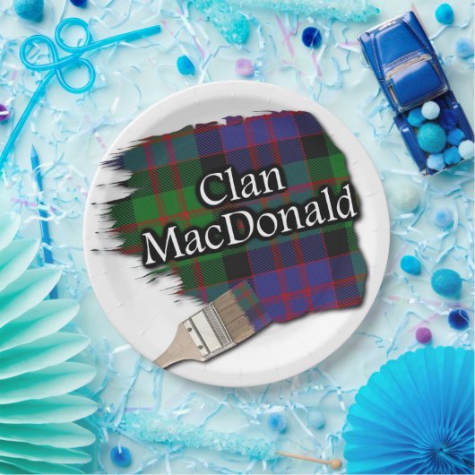 Clan MacDonald Scottish Tartan Paint Brush Papieren Bordje (Feest)