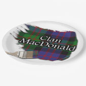 Clan MacDonald Scottish Tartan Paint Brush Papieren Bordje (Gekanteld)