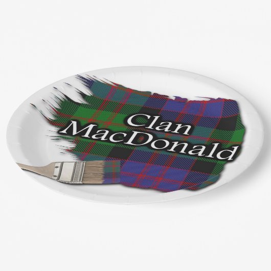 Clan MacDonald Scottish Tartan Paint Brush Papieren Bordje (Gekanteld)