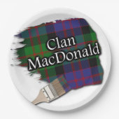 Clan MacDonald Scottish Tartan Paint Brush Papieren Bordje (Voorkant)