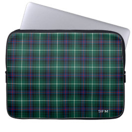 Clan MacDonald Tartan Blue & Green Pset Monogram Laptop Sleeve