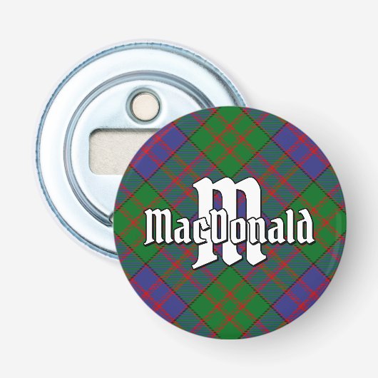 Clan MacDonald Tartan Button Flesopener (Voorkant)