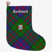 Clan MacDonald Tartan Kerstmis stoppen Grote Kerstsok (Voorkant)