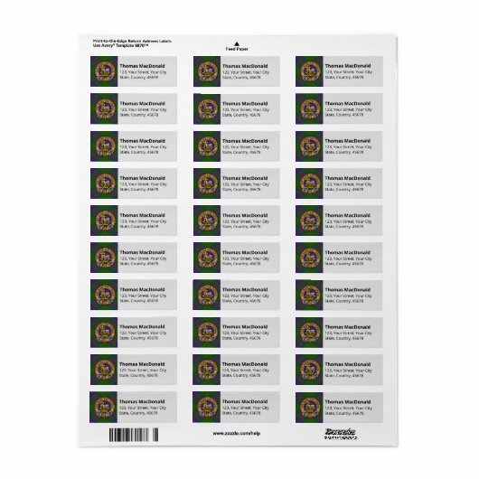 Clan MacDonald Tartan Label (Full Sheet)