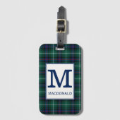 Clan MacDonald Tartan Monogrammed Bagagelabel (Voorkant (verticaal))