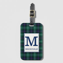 Clan MacDonald Tartan Monogrammed