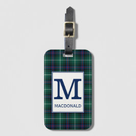 Clan MacDonald Tartan Monogrammed Bagagelabel