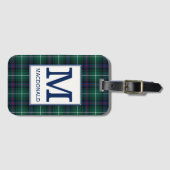 Clan MacDonald Tartan Monogrammed Bagagelabel (Voorkant (horizontaal))