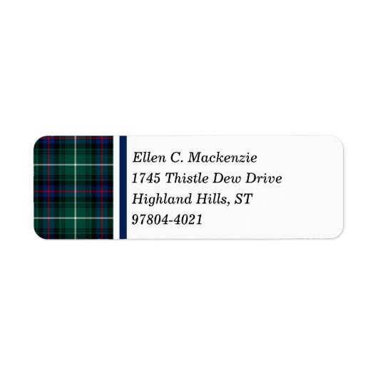 Clan MacDonald Tartan Retouradreslabels Etiket (Voorkant)