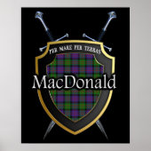 Clan MacDonald Tartan Scottish Shield & Swords Poster (Voorkant)