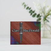 Clan MacDonald Tartan Sgian Dubh Blade Briefkaart (Staand voorkant)