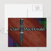 Clan MacDonald Tartan Sgian Dubh Lemmet Briefkaart (Voorkant / Achterkant)