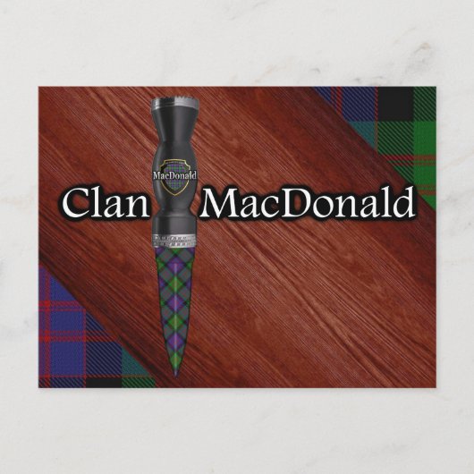 Clan MacDonald Tartan Sgian Dubh Lemmet Briefkaart (Voorkant)