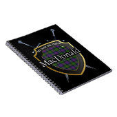 Clan MacDonald Tartan Shield & Swords Notitieboek (Rechterzijde)