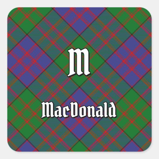 Clan MacDonald Tartan Square Sticker (Voorkant)