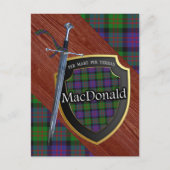 Clan MacDonald Tartan Sword & Shield Briefkaart (Voorkant)