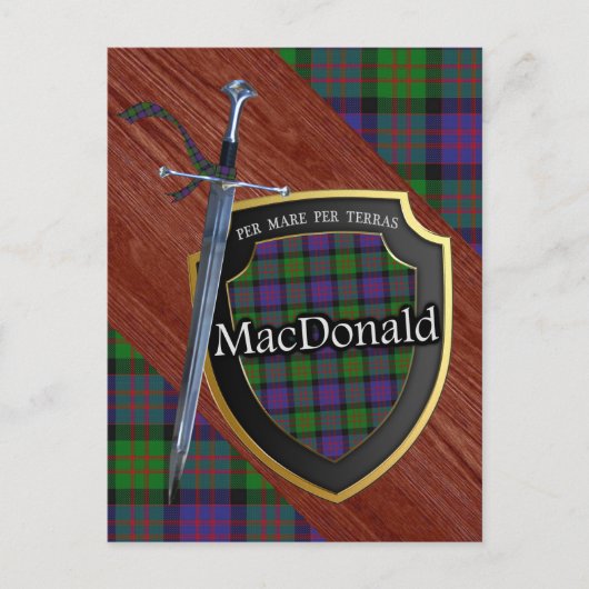 Clan MacDonald Tartan Sword & Shield Briefkaart (Voorkant)
