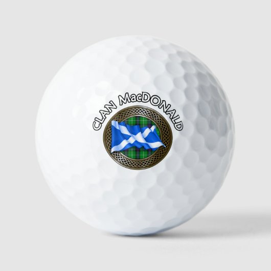 Clan MacDonald Tartan & Vlag Golfballen (Voorkant)