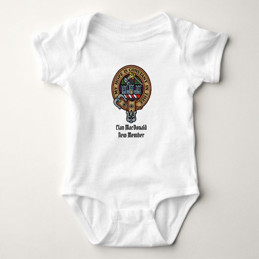 Clan MacDonald van Clanranald Crest Baby Bodysuit (Voorkant)