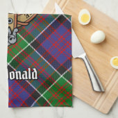 Clan MacDonald van Clanranald Crest Kitchen Towel Theedoek (Quarter Fold)