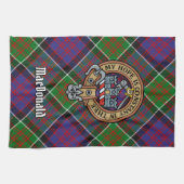 Clan MacDonald van Clanranald Crest Kitchen Towel Theedoek (Horizontaal)