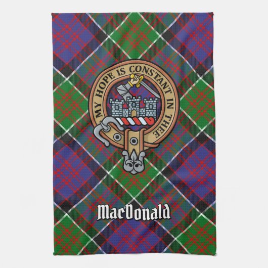 Clan MacDonald van Clanranald Crest Kitchen Towel Theedoek (Verticaal)