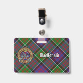 Clan MacDonald van Clanranald Crest over Tartan Badge (Voorzijde met clip)