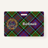 Clan MacDonald van Clanranald Crest over Tartan Badge (Voorkant)