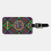Clan MacDonald van Clanranald Crest over Tartan Bagagelabel (Voorkant horizontaal)