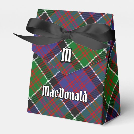 Clan MacDonald van Clanranald Crest over Tartan Bedankdoosjes (Voorkant Zijde)