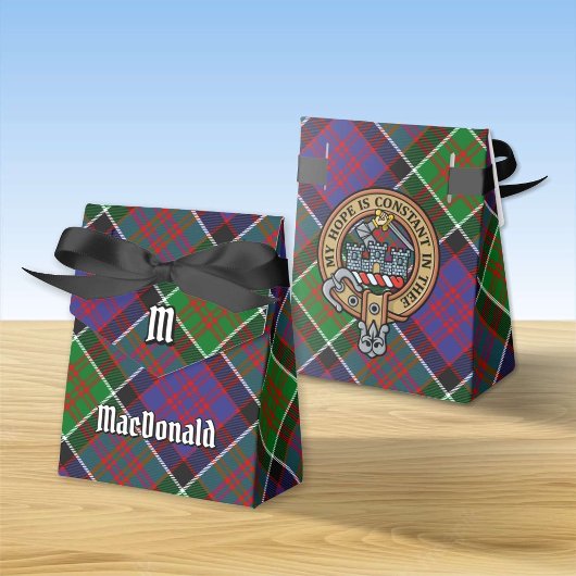 Clan MacDonald van Clanranald Crest over Tartan Bedankdoosjes